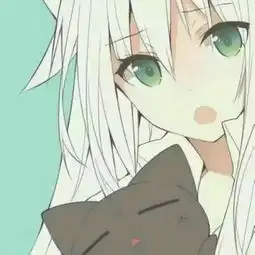 一张皱眉的卡通头像,小姑娘
