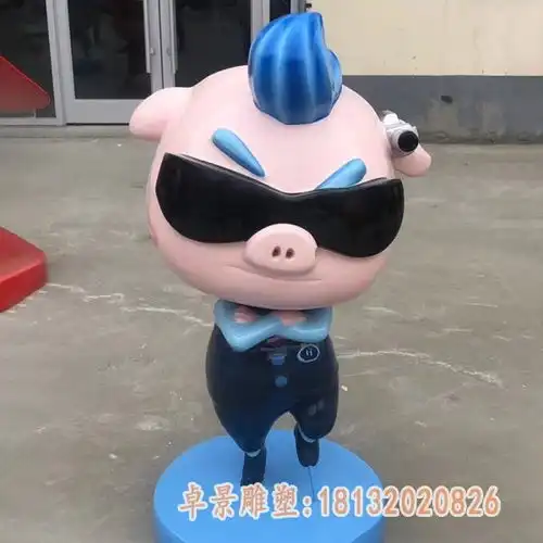 猪猪侠玻璃钢卡通动漫人物四平猪猪侠树脂雕塑制作厂家
