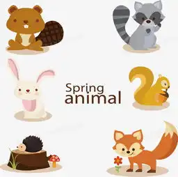 卡通春季小动物矢量png图片素材免费下载ai格式熊猫办公