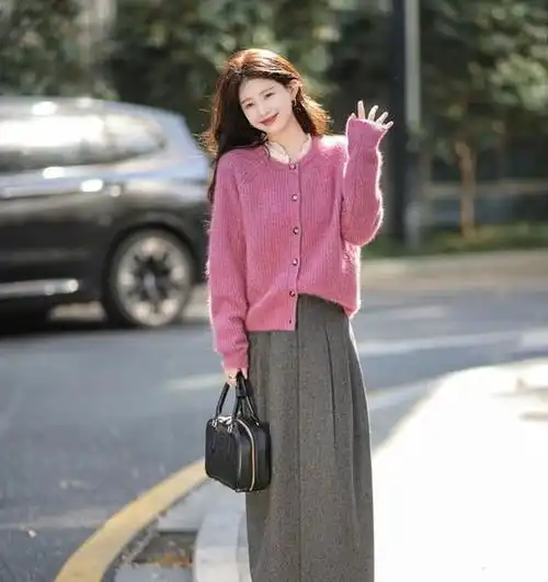 粉色灰色,冬天绝美配色