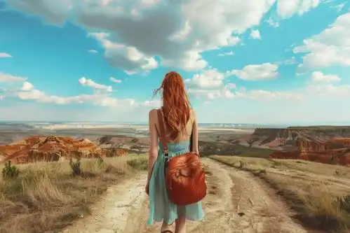 自然风景俏皮女孩背影摄影图下载至来源处