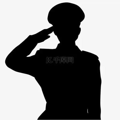 军人半身敬礼剪影素材图片免费下载千库网