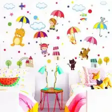 卡通动物陆海空墙贴创意家居儿童房卧室床头幼儿园汽车轮船贴纸