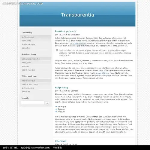 蓝色系英文网站模板源码素材免费下载红动网