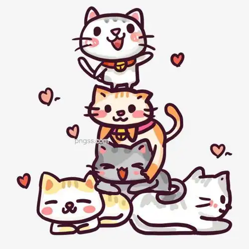 小猫卡通群聊头像
