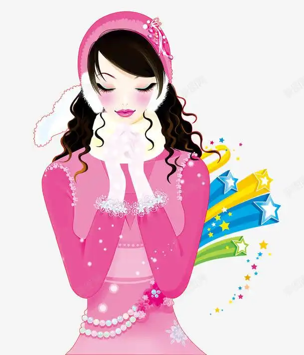 粉色衣服卡通美女高清素材免抠设计图片免费下载页面网页平面电商创意素材png素材素材