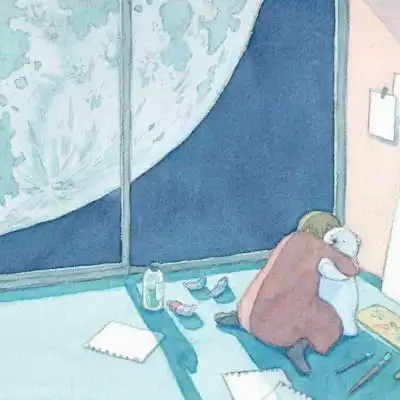 安奈治愈系插画女孩和北极熊卡通动漫头像我要个性网