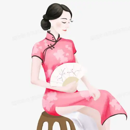 旗袍中国穿旗袍手拿扇子的女人png图片素材免费下载旗袍png20002000像素