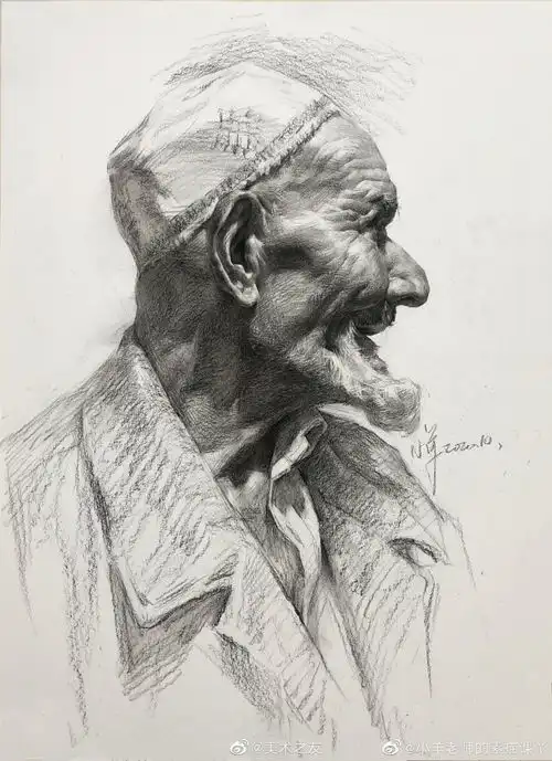 素描头像范画美术艺考