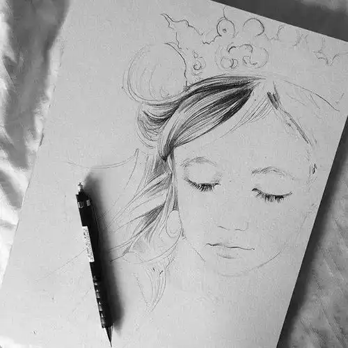 顶级的线性素描,黑白灰之间的动容面貌