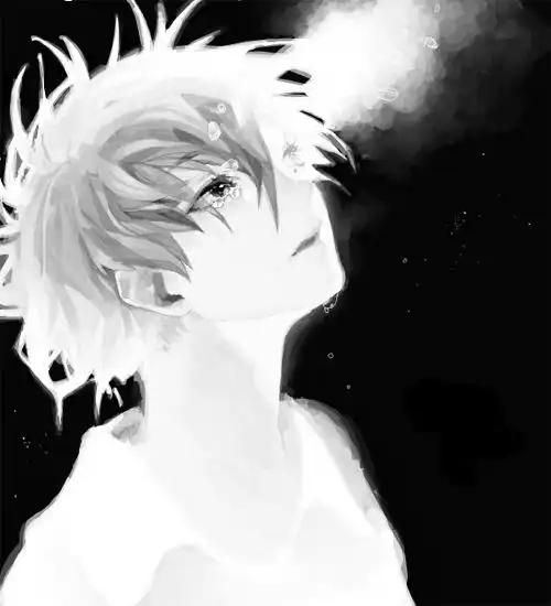 笑着哭的动漫男生图片