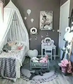 蓝灰色系儿童房