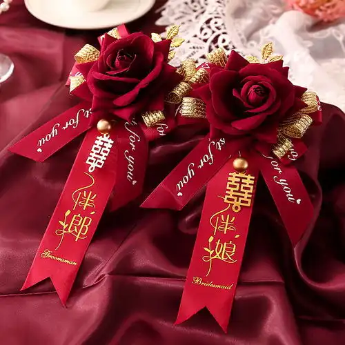 新娘手捧花结婚婚礼婚庆用品仿真玫瑰花道具影楼摄影活动伴娘胸花