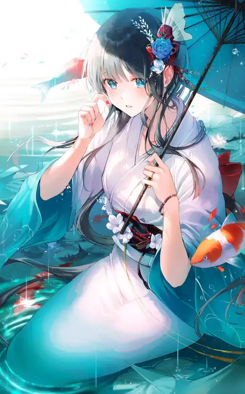温柔可人的元气美少女插画,人物及背景刻画细腻画面唯美