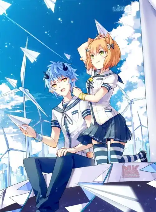 求适合新浪微博背景的动漫萌妹子图