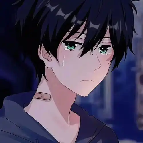 纯黑系动漫男头像单身公