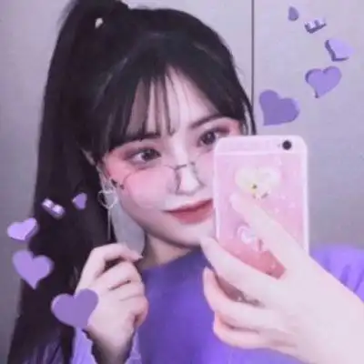 动漫女头像紫色系可爱