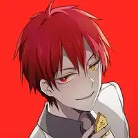 求红色背景的男动漫人物头像