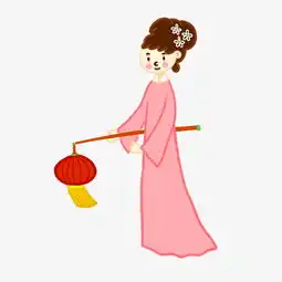 手绘卡通中秋嫦娥提着灯笼图片素材其他格式下载动漫人物大全