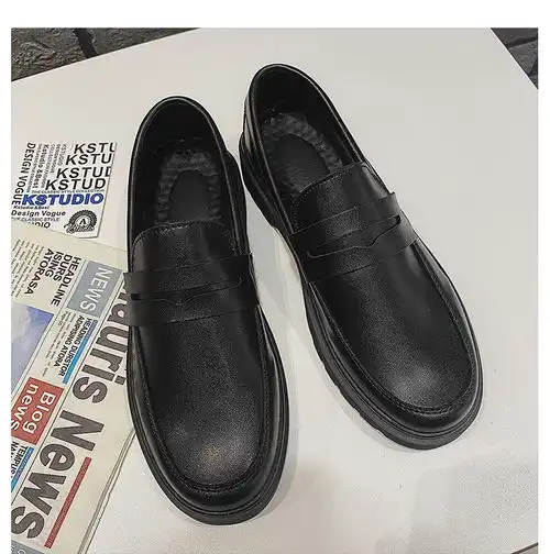 一脚蹬春秋新款英伦复古小皮鞋ins港风休闲乐福鞋男士潮牌豆豆鞋