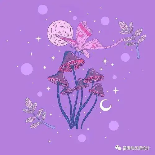 插画丨少女心爆棚的粉紫色系插画,像被施了魔法万物皆可甜