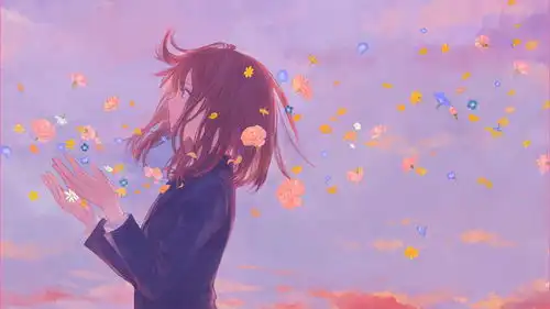 治愈系二次元卡通少女壁纸,阳光下的女孩,美好而纯真