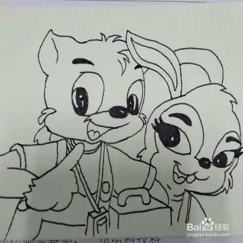 如何画虹猫蓝兔动画片里的卡通角色儿童简笔画