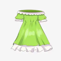绿色衣服卡通人物头像系列女连衣裙