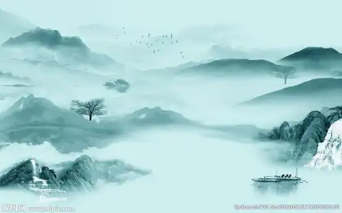 简约客厅意境山水tif分层图片