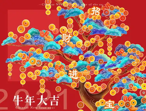 2021牛年大吉新年贺图