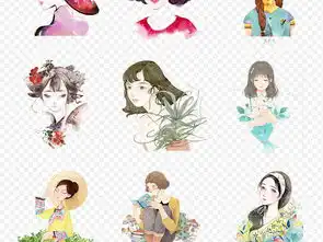 卡通手绘水彩唯美女孩彩绘人物海报素材背景图片png