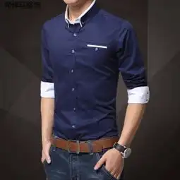 翻领羊绒蓝色其它图案秋季衬衫