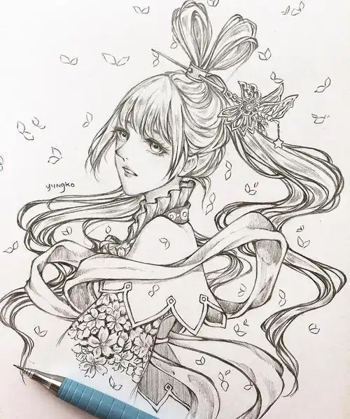 仙系女生动漫头像手绘美