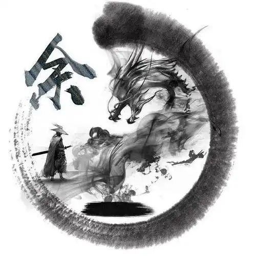 上古神龙再现40张水墨风微信头像,常见的姓氏都有