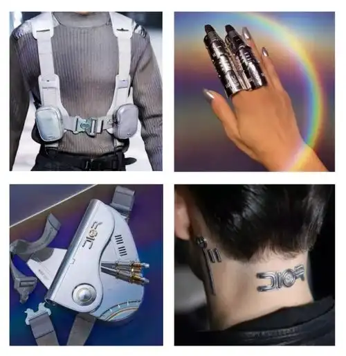 土到极致就是潮y2k女孩紧紧捂住胸口的蓝色蝴蝶