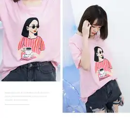 熤笙靘t恤女装短袖2018春夏装新款甜美学生圆领套头印花卡通t恤1818b