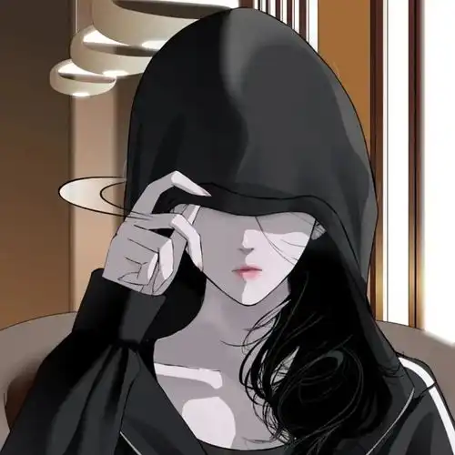 ins黑色系高级感动漫女