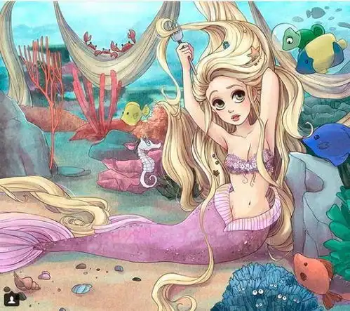 当迪士尼公主变成了美人鱼,乐佩公主清纯可爱,爱洛公主太美了