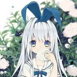 女生头像动漫蓝色系拿扇