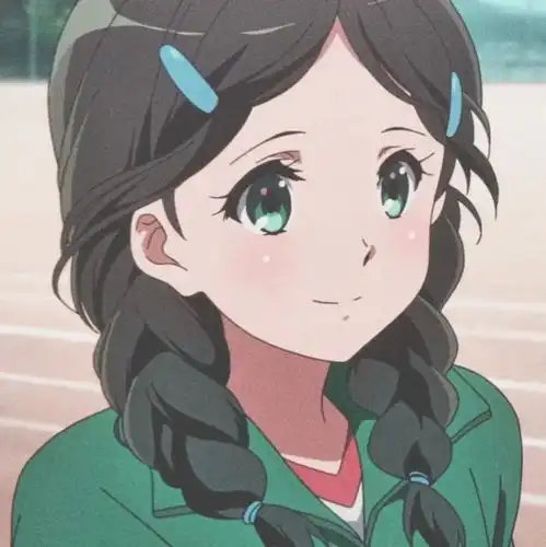 动漫女头绿色系模糊qq头