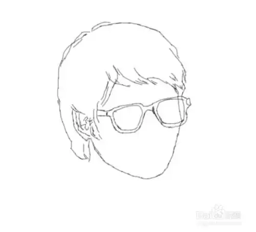 戴眼镜的男孩是怎么画的