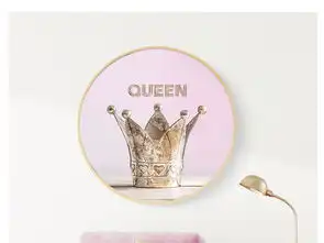 北欧简欧美式粉色系圆形装饰挂画女皇皇冠图片设计素材高清模板下载22.62mb复古装饰画大全