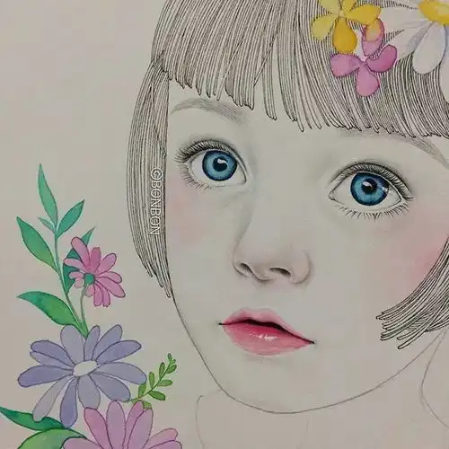 坚持画画一年的韩国美女,她画出了唯美插画,真的好美啊