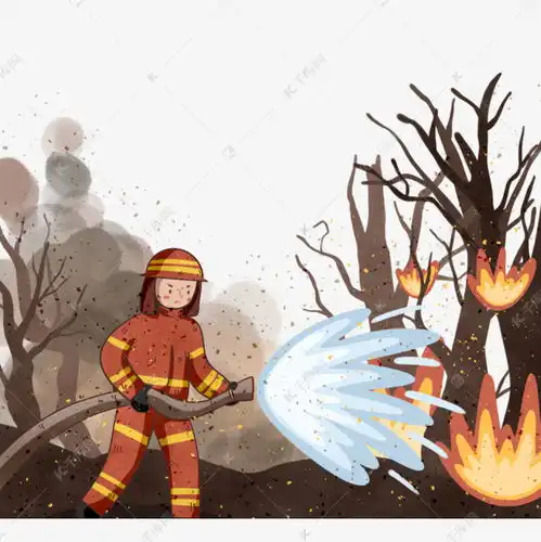 卡通风格消防员灭火元素素材图片免费下载千库网