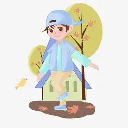 手绘踱步的男孩插画图片素材其他格式下载动漫人物大全