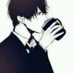 一对动漫情侣头像男的拿着杯子喝水手放在女孩头上女孩羞涩如图有此女图的人请帮助发高清