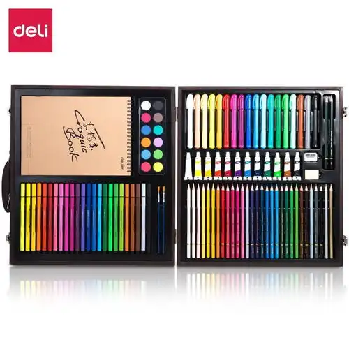 原价189现价179得力deli儿童涂鸦绘画大礼包103件套画画水彩笔蜡笔彩铅油画棒画画本男女孩玩具套装