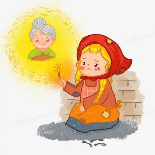 手绘卡通安徒生童话系列卖火柴的小女孩png图片素材下载手绘png熊猫办公