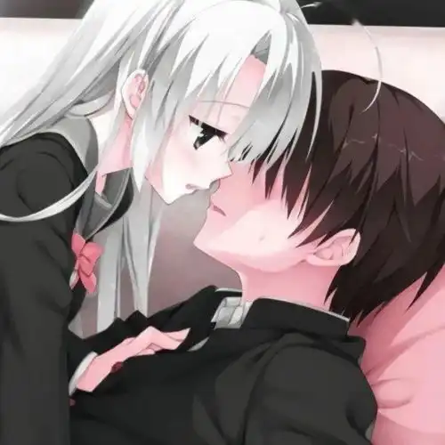 情侣头像真人吻