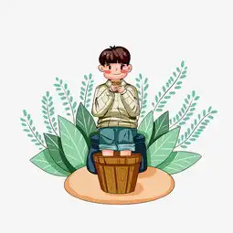 冬季取暖少年泡脚手绘插画图片素材其他格式下载动漫人物大全